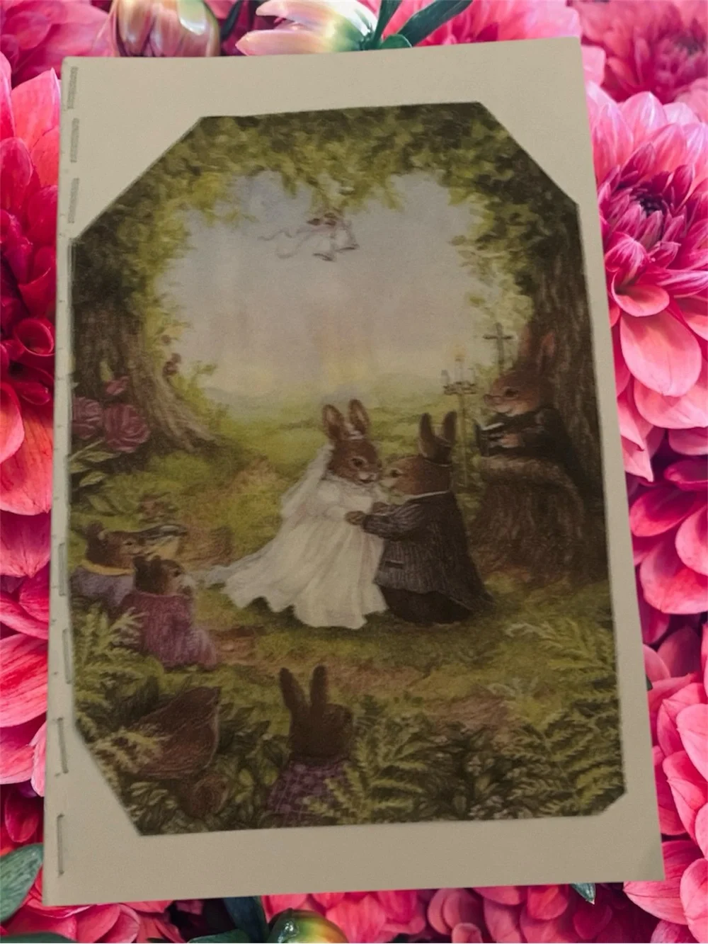 Vintage-Style Rabbit Wedding Notebook – Handmade Aesthetic Diary